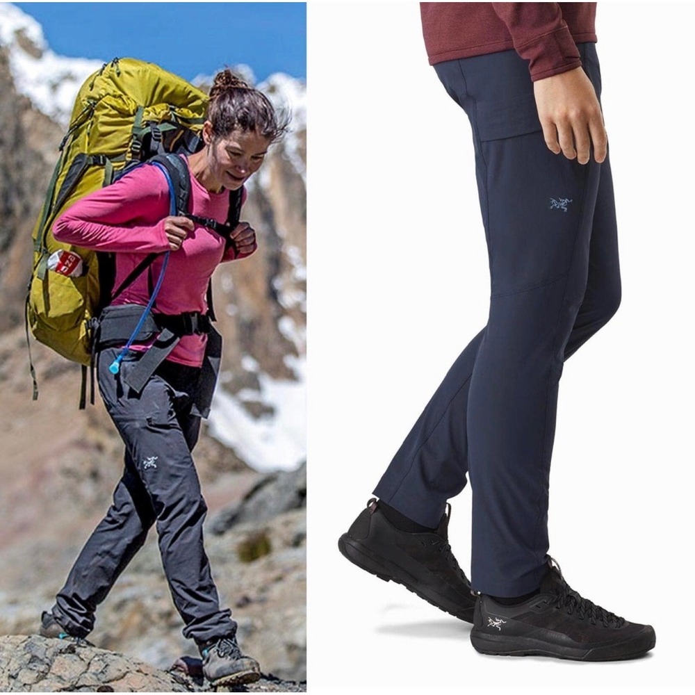 Arcteryx Sabria Pant Womens Sz 8 Regular Navy Blue Hiking Cargo Technical